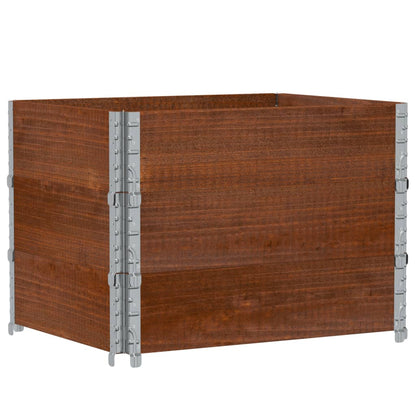 Paretali per Pallet 3pz Marroni 80x60cm Legno Massello di Pino | homemem39