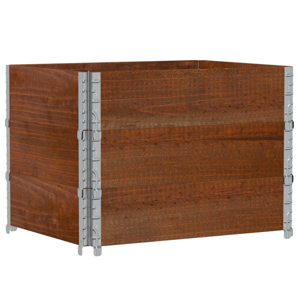 Paretali per Pallet 3pz Marroni 80x60cm Legno Massello di Pino | homemem39