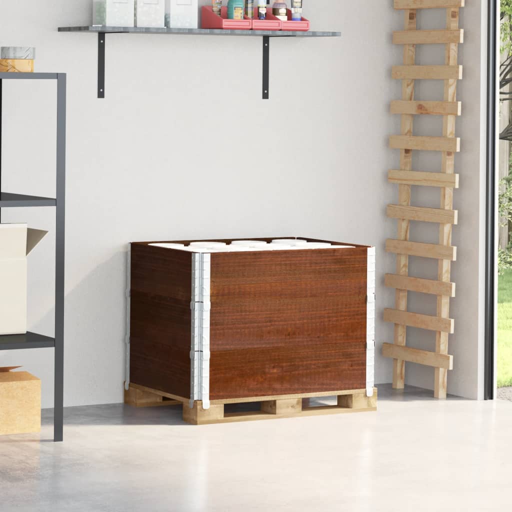 Paretali per Pallet 3pz Marroni 80x60cm Legno Massello di Pino | homemem39