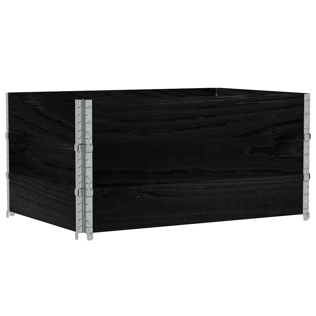 Paretali per Pallet 3 pz Neri 120x80cm Legno Massello di Pino | homemem39