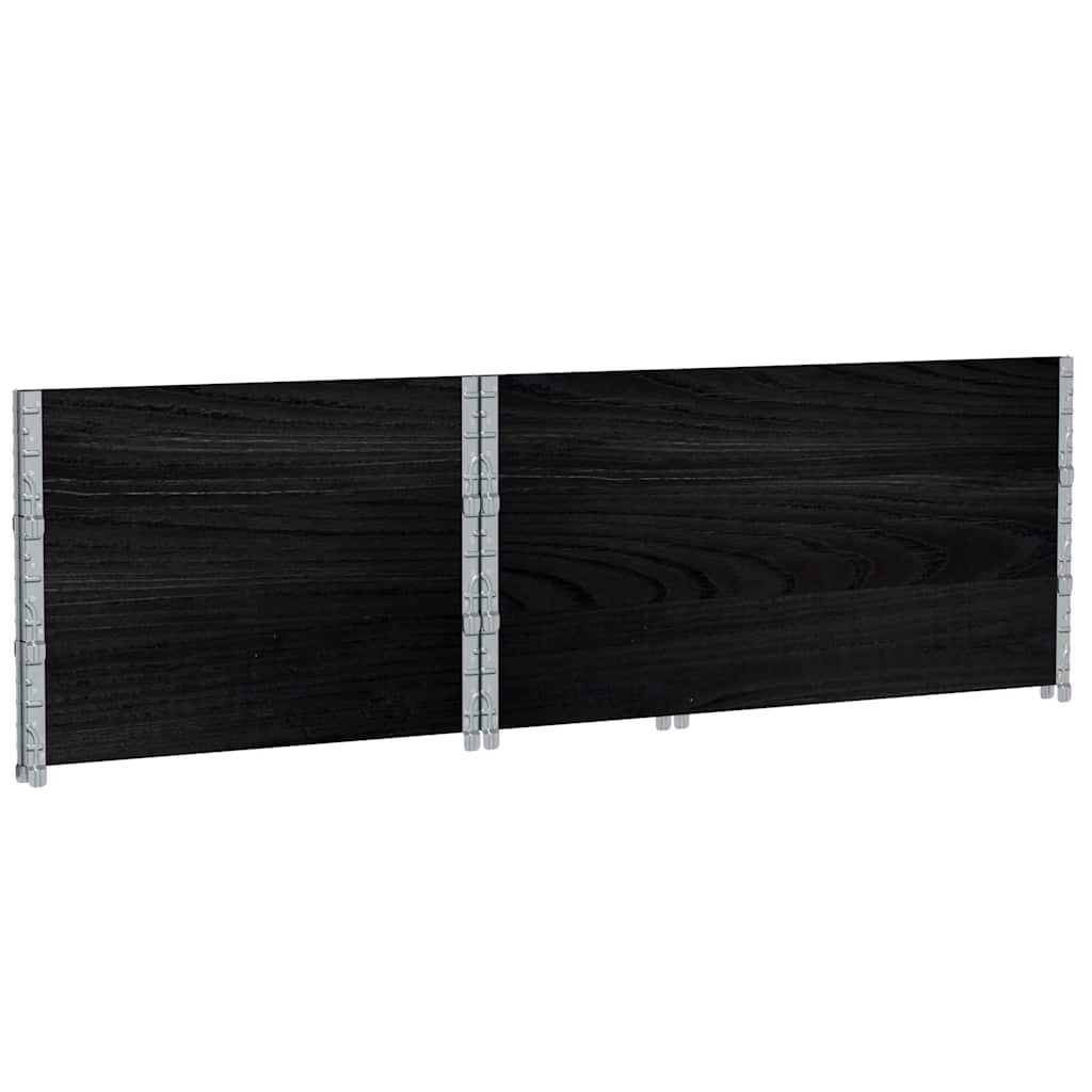 Paretali per Pallet 3 pz Neri 120x80cm Legno Massello di Pino | homemem39
