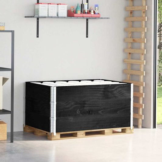 Paretali per Pallet 3 pz Neri 120x80cm Legno Massello di Pino | homemem39
