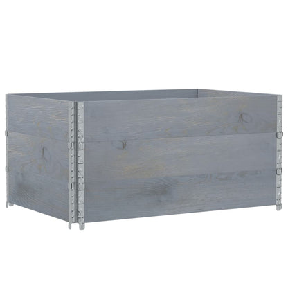 Paretali per Pallet 3pz Grigi 120x80cm Legno Massello di Pino | homemem39
