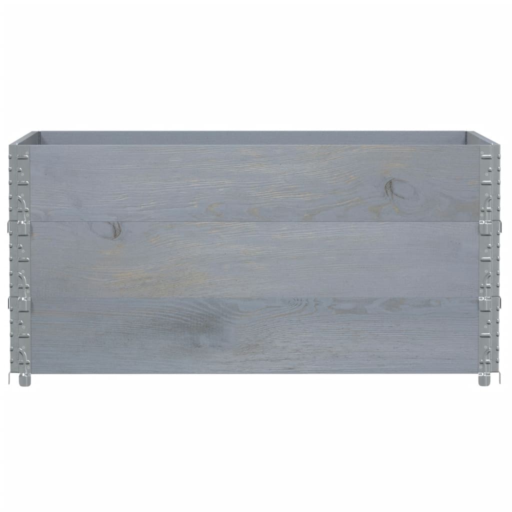 Paretali per Pallet 3pz Grigi 120x80cm Legno Massello di Pino | homemem39