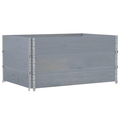 Paretali per Pallet 3pz Grigi 120x80cm Legno Massello di Pino | homemem39