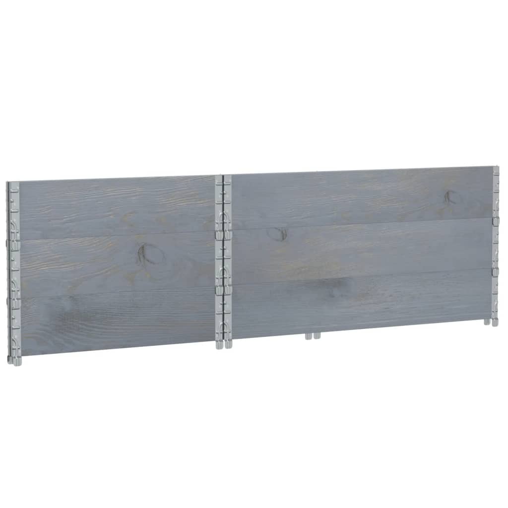 Paretali per Pallet 3pz Grigi 120x80cm Legno Massello di Pino | homemem39