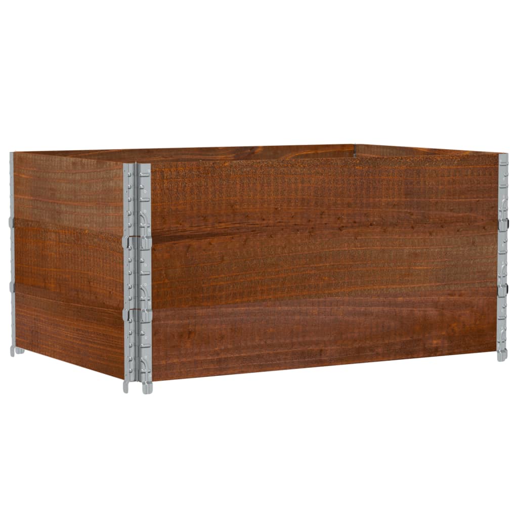 Paretali per Pallet 3pz Marroni 120x80cm Legno Massello di Pino | homemem39