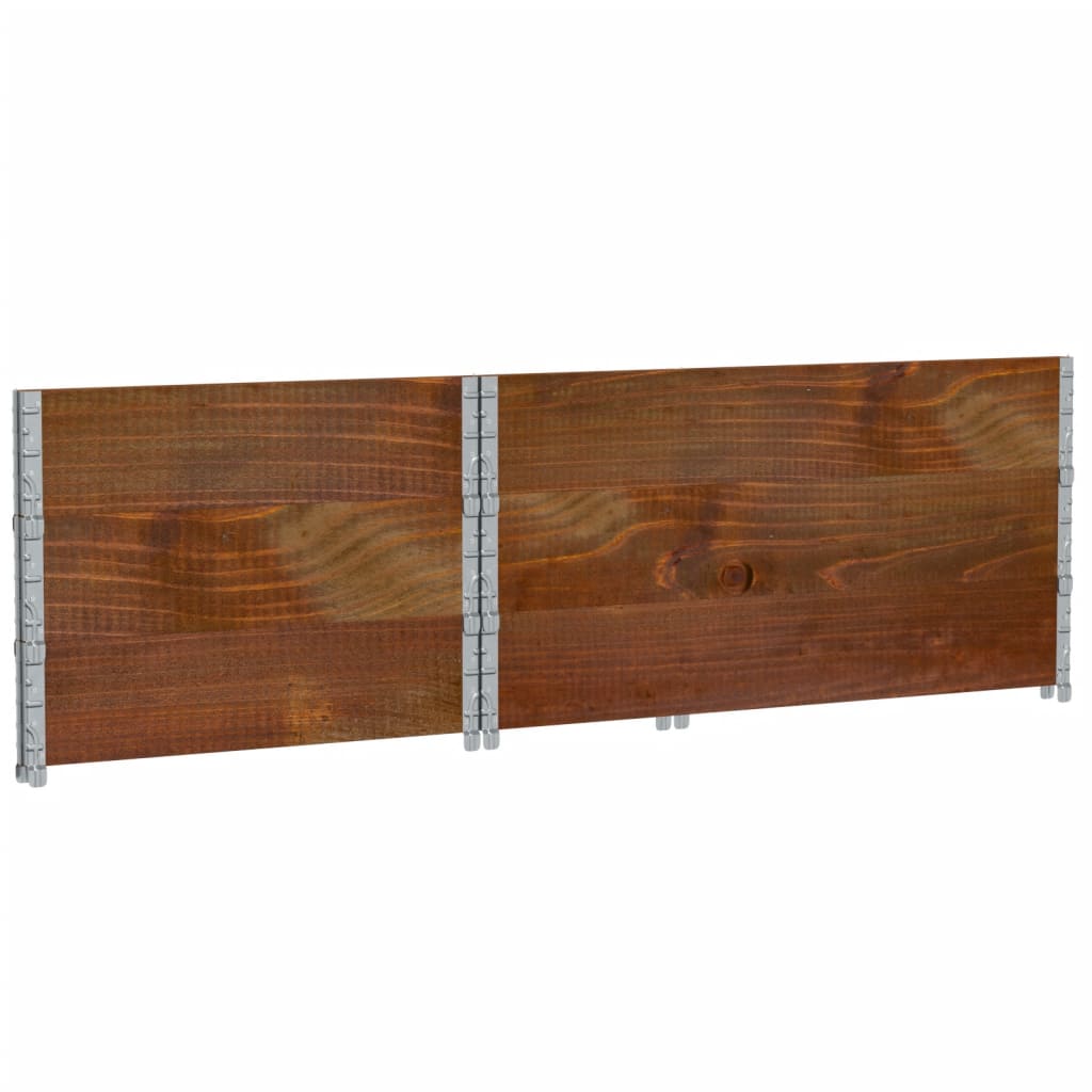 Paretali per Pallet 3pz Marroni 120x80cm Legno Massello di Pino | homemem39