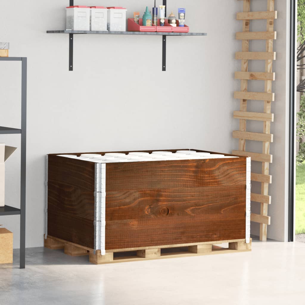 Paretali per Pallet 3pz Marroni 120x80cm Legno Massello di Pino | homemem39