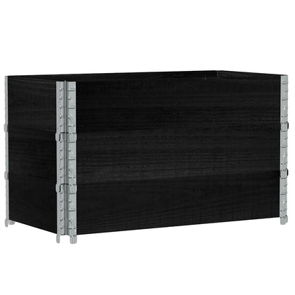 Paretali per Pallet 3 pz Neri 100x50cm Legno Massello di Pino | homemem39