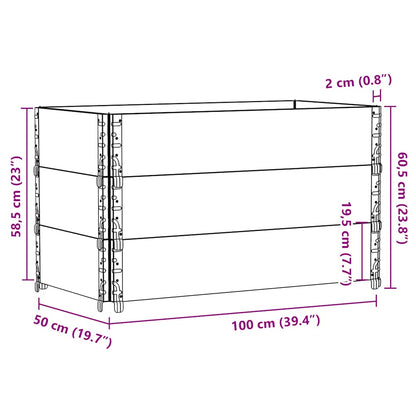 Paretali per Pallet 3 pz Neri 100x50cm Legno Massello di Pino | homemem39