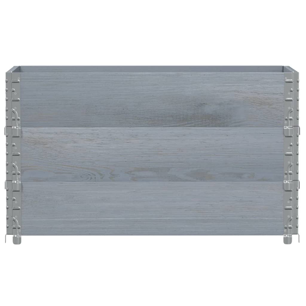Paretali per Pallet 3pz Grigi 100x50cm Legno Massello di Pino | homemem39