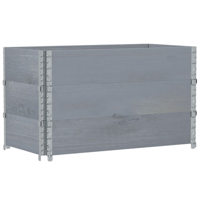 Paretali per Pallet 3pz Grigi 100x50cm Legno Massello di Pino | homemem39