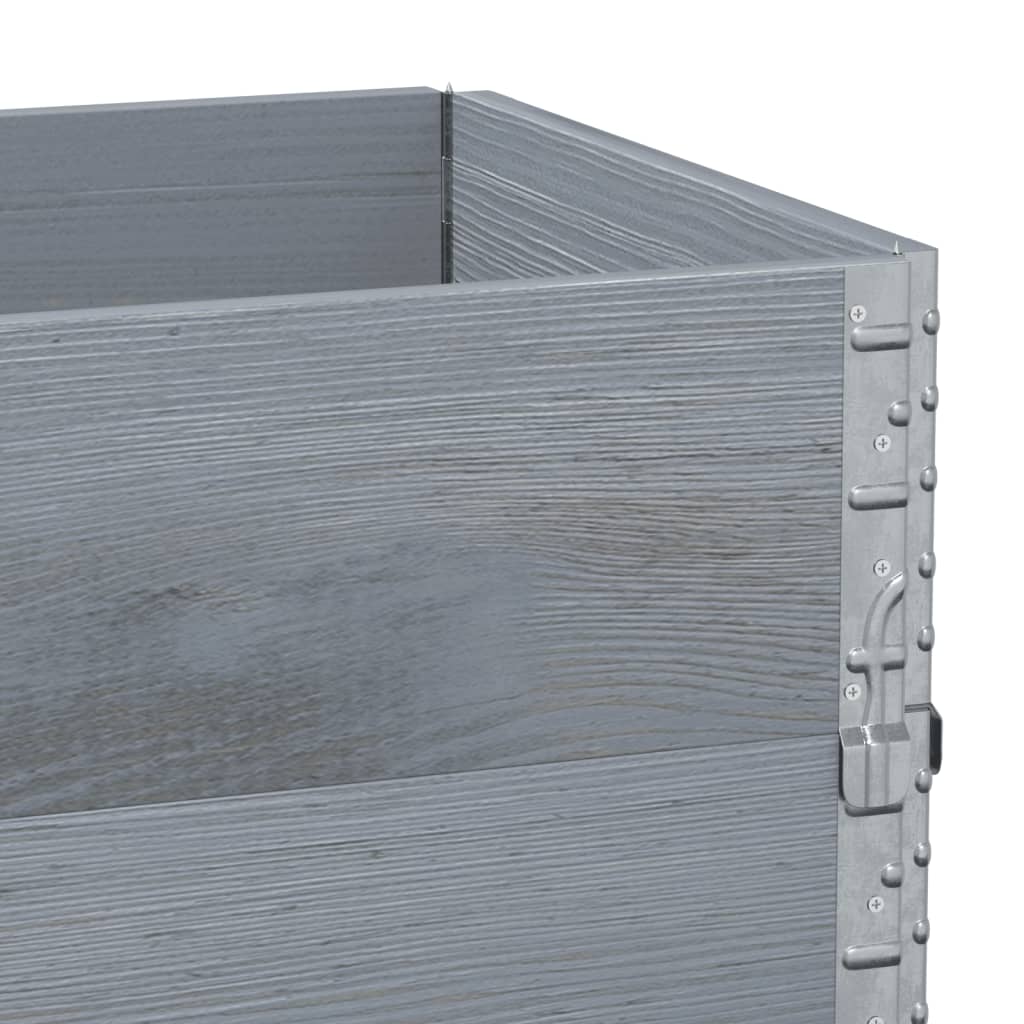 Paretali per Pallet 3pz Grigi 100x50cm Legno Massello di Pino | homemem39