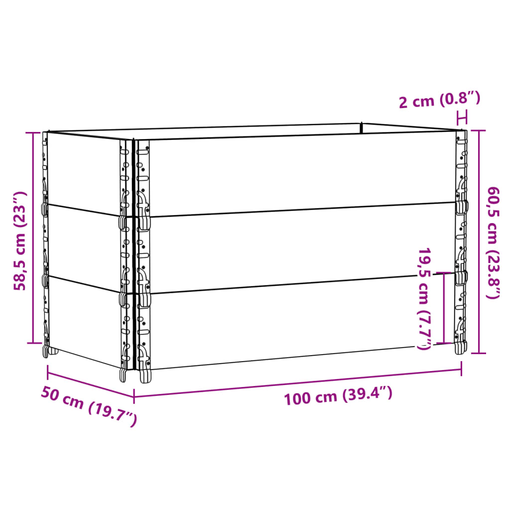 Paretali per Pallet 3pz Marroni 100x50cm Legno Massello di Pino | homemem39