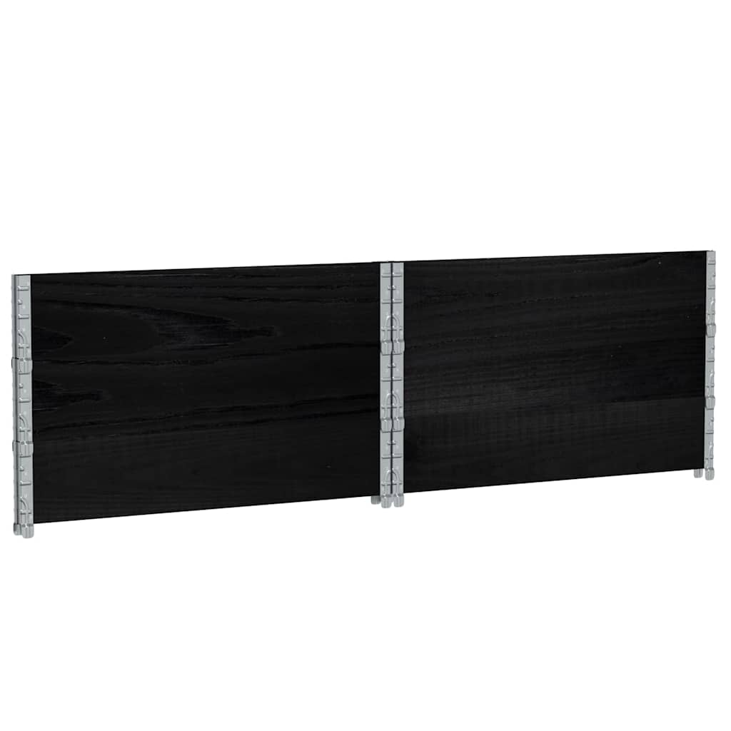 Paretali per Pallet 3 pz Neri 100x100cm Legno Massello di Pino | homemem39