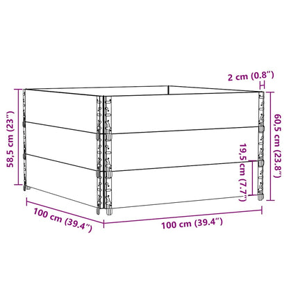 Paretali per Pallet 3 pz Neri 100x100cm Legno Massello di Pino | homemem39