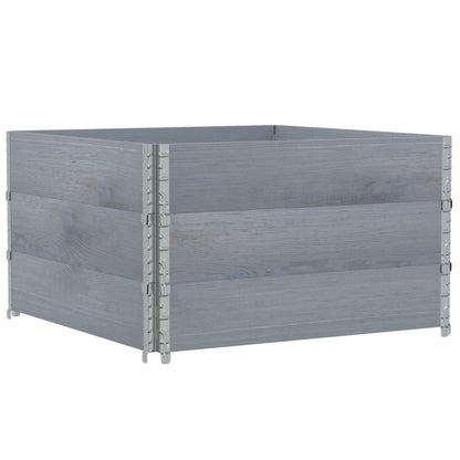 Paretali per Pallet 3pz Grigi 100x100cm Legno Massello di Pino | homemem39