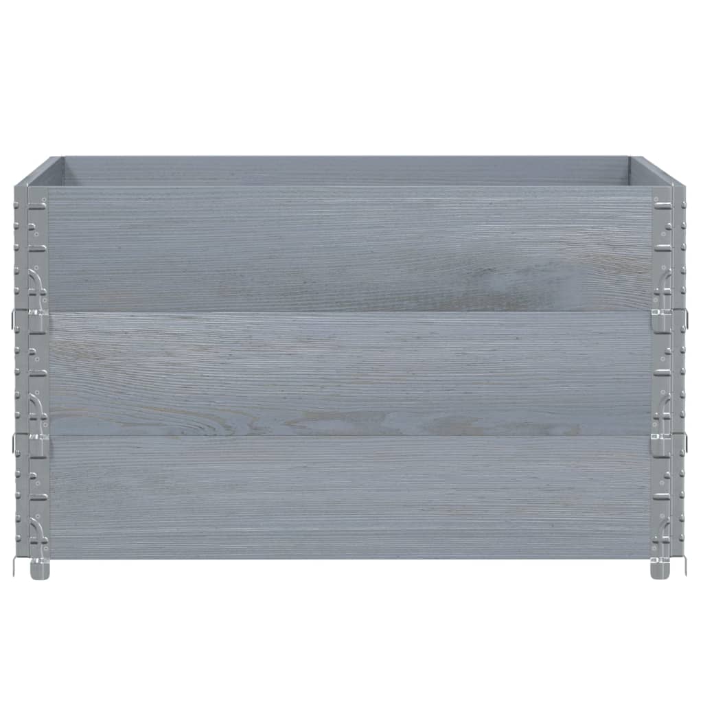 Paretali per Pallet 3pz Grigi 100x100cm Legno Massello di Pino | homemem39