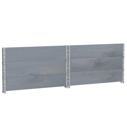 Paretali per Pallet 3pz Grigi 100x100cm Legno Massello di Pino | homemem39
