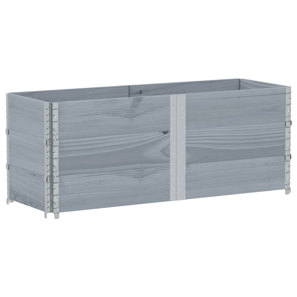 Paretali per Pallet 3pz Grigi 150x50cm Legno Massello di Pino | homemem39