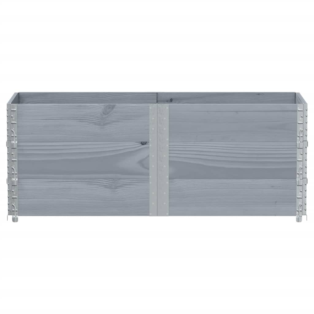 Paretali per Pallet 3pz Grigi 150x50cm Legno Massello di Pino | homemem39