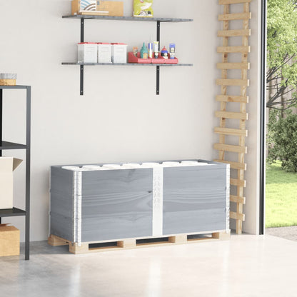 Paretali per Pallet 3pz Grigi 150x50cm Legno Massello di Pino | homemem39