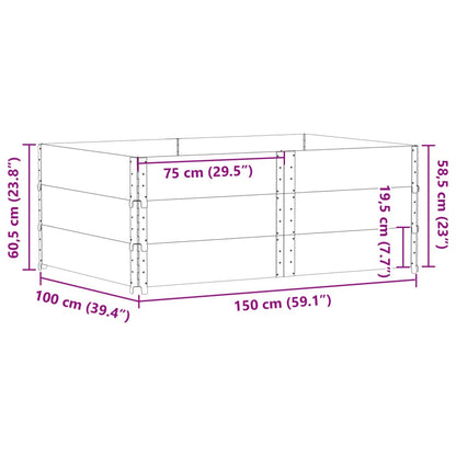 Paretali per Pallet 3 pz 150x100 cm in Legno Massello di Pino | homemem39