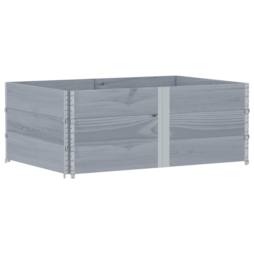 Paretali per Pallet 3pz Grigi 150x100cm Legno Massello di Pino | homemem39