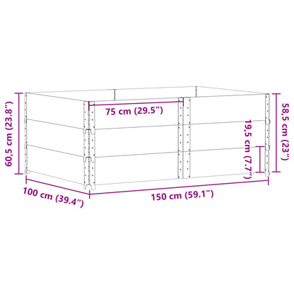 Paretali per Pallet 3pz Marroni 150x100cm Legno Massello Pino | homemem39