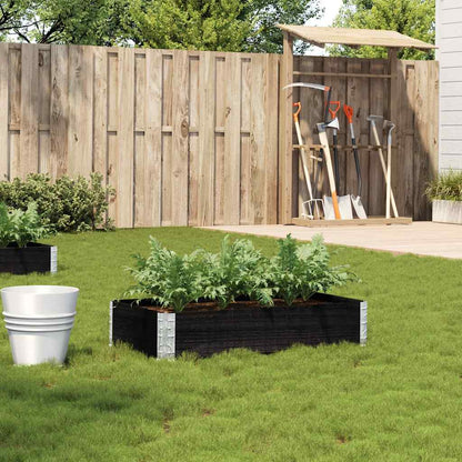 Fioriera da Giardino Nera 100x50 cm in Legno Massello di Pino | homemem39