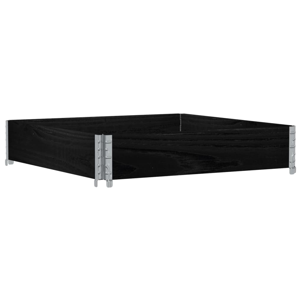 Fioriera da Giardino Nera 100x100 cm in Legno Massello di Pino