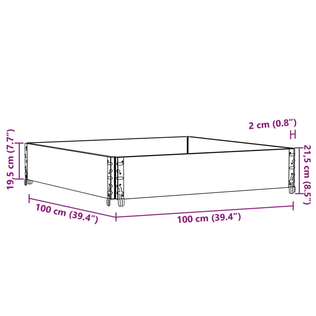 Fioriera da Giardino Grigia 100x100 cm Legno Massello di Pino | homemem39