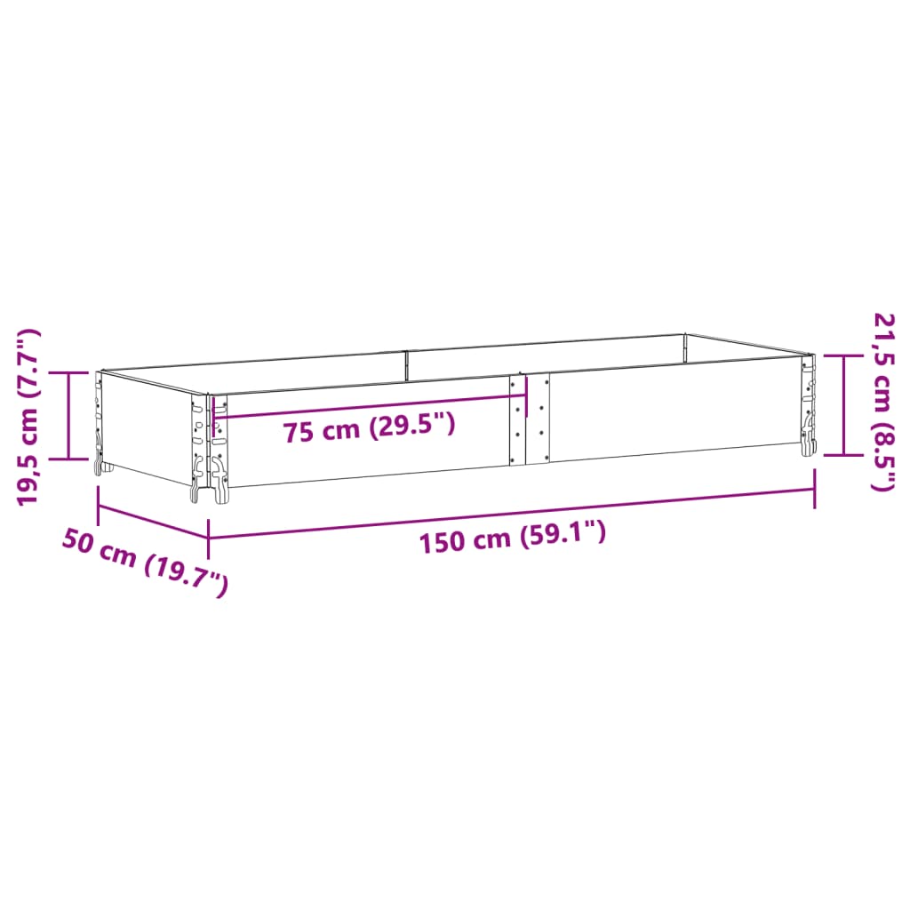 Poggiapiedi da Giardino Marrone 150x50cm Legno Massello di Pino | homemem39