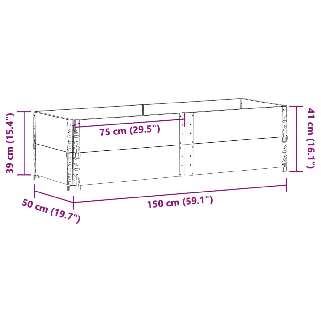 Poggiapiedi da Giardino Marrone 150x50cm Legno Massello di Pino | homemem39