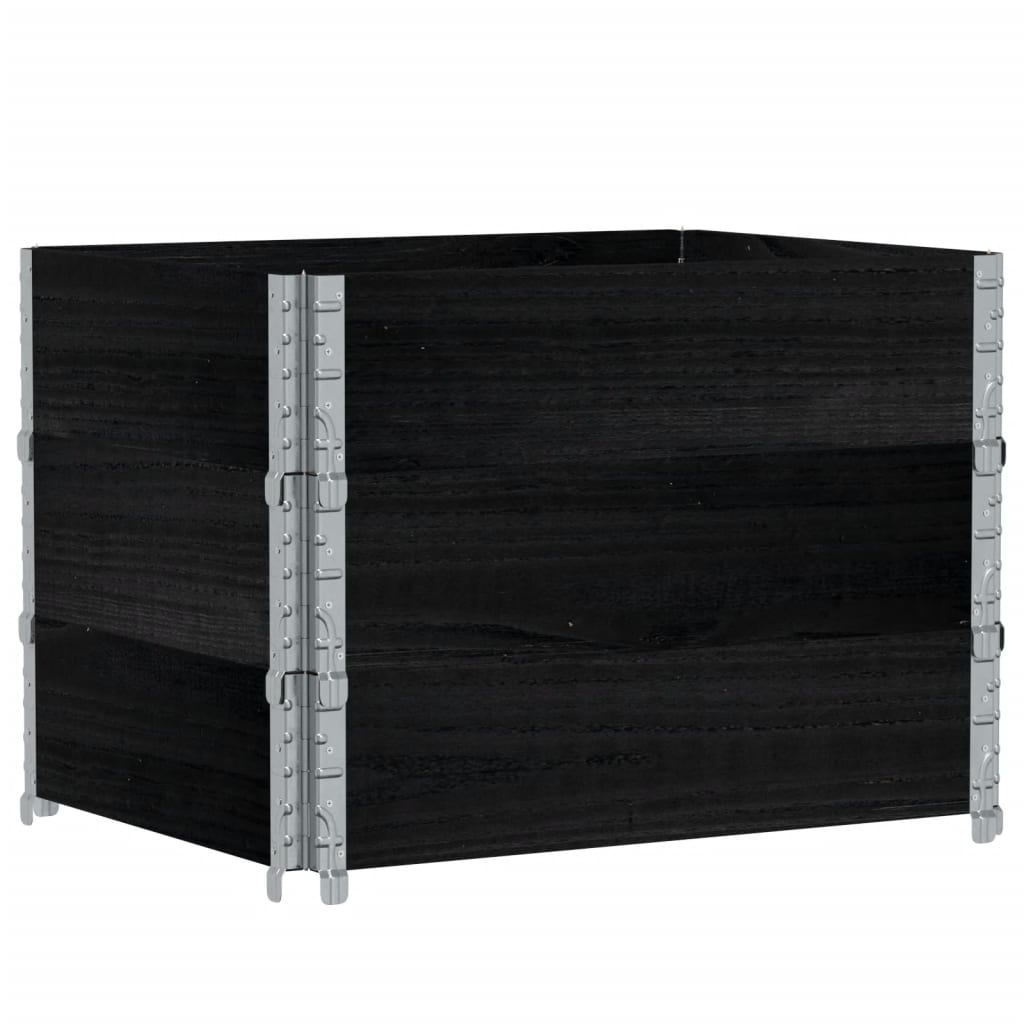 Fioriera da Giardino Nera 80x60 cm in Legno Massello di Pino | homemem39
