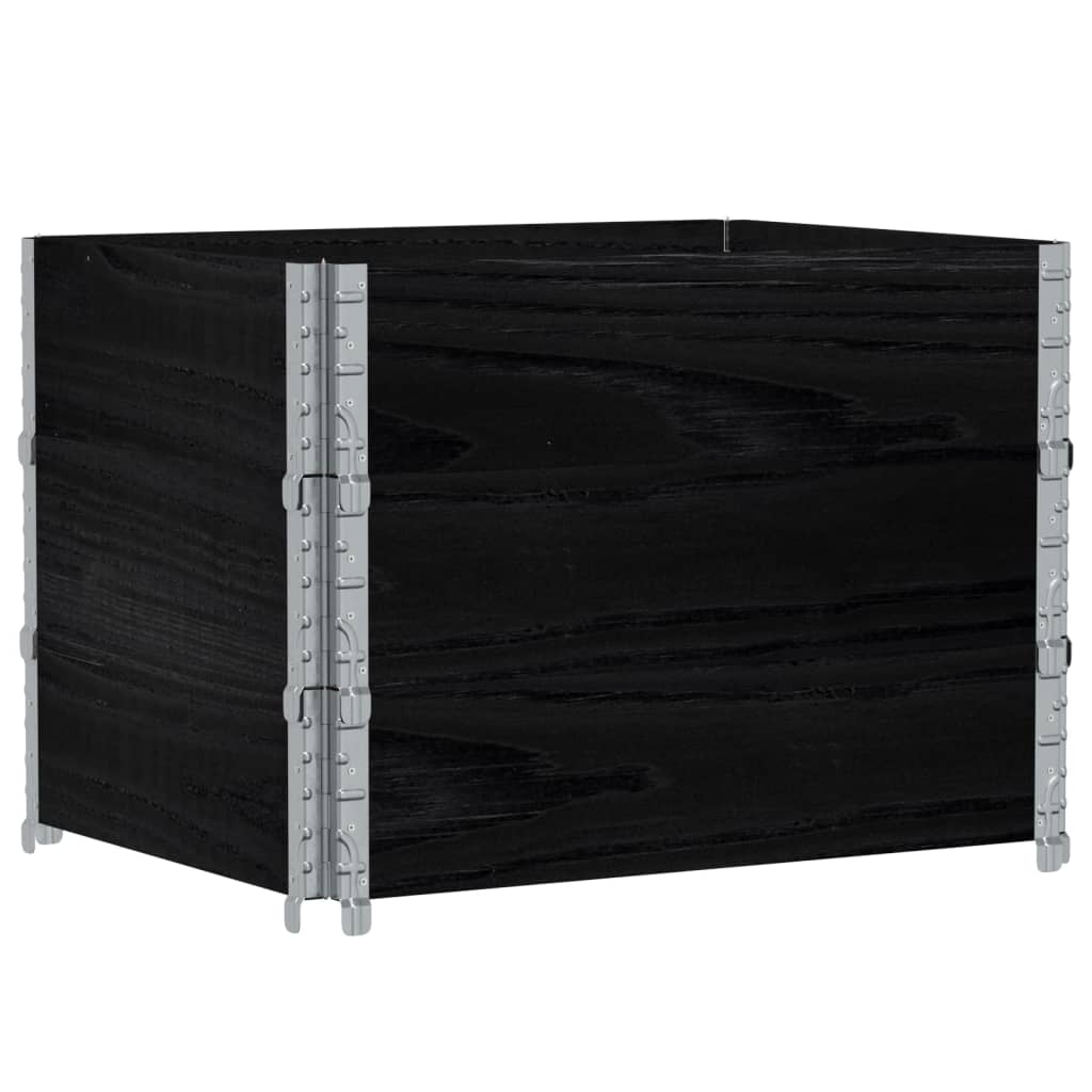 Fioriera da Giardino Nera 80x60 cm in Legno Massello di Pino | homemem39