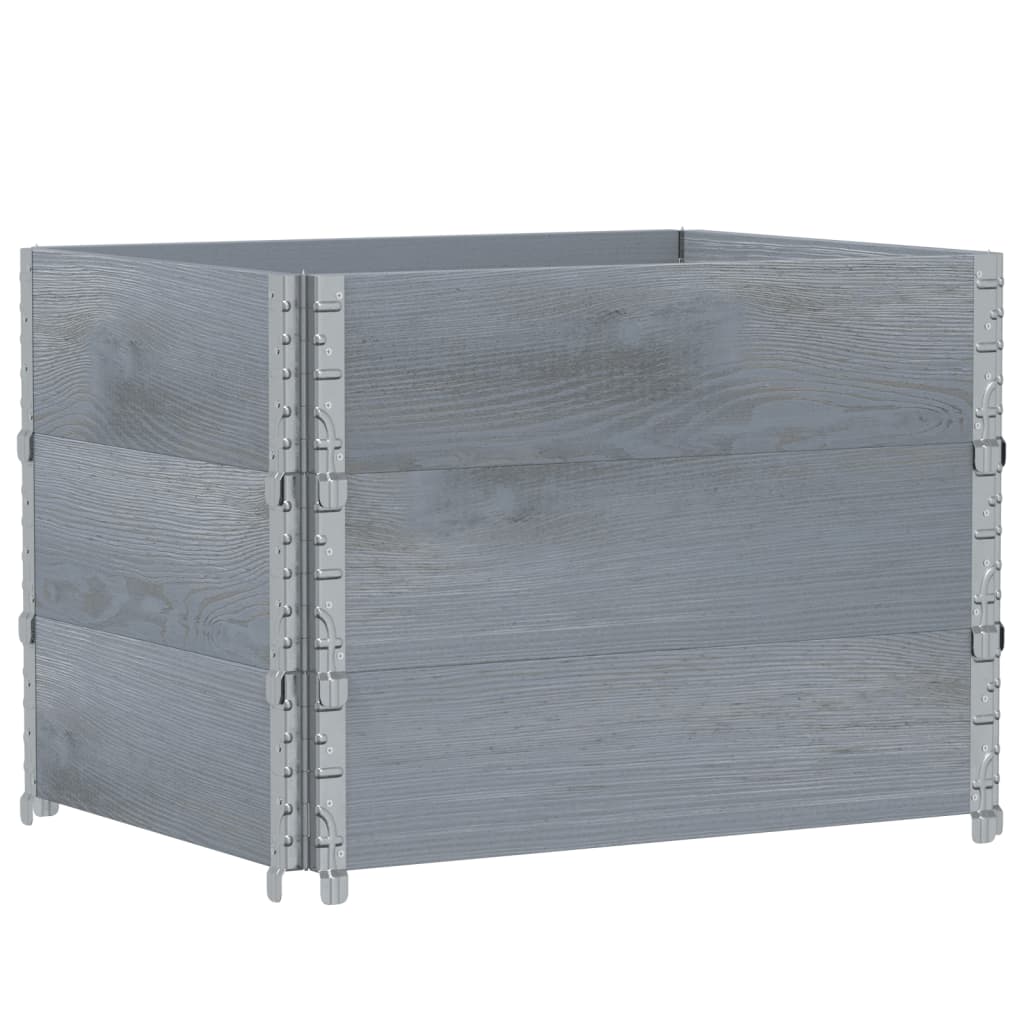 Fioriera da Giardino Grigia 80x60 cm Legno Massello di Pino | homemem39