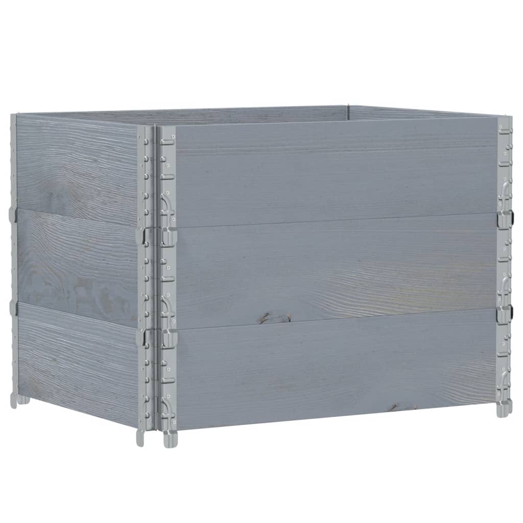 Fioriera da Giardino Grigia 80x60 cm Legno Massello di Pino | homemem39