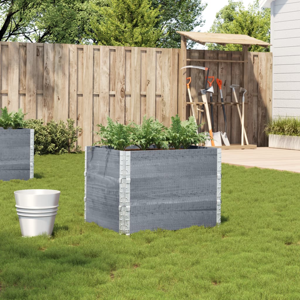 Fioriera da Giardino Grigia 80x60 cm Legno Massello di Pino | homemem39