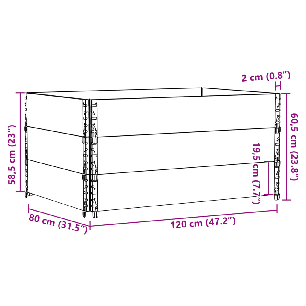 Fioriera da Giardino Nera 120x80 cm Legno Massello di Pino | homemem39