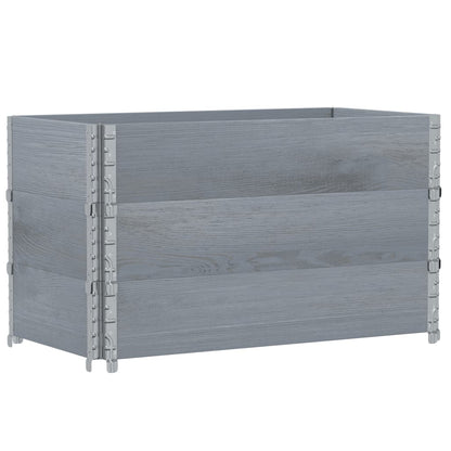 Fioriera da Giardino Grigia 40x40x78 cm Legno Massello di Pino | homemem39