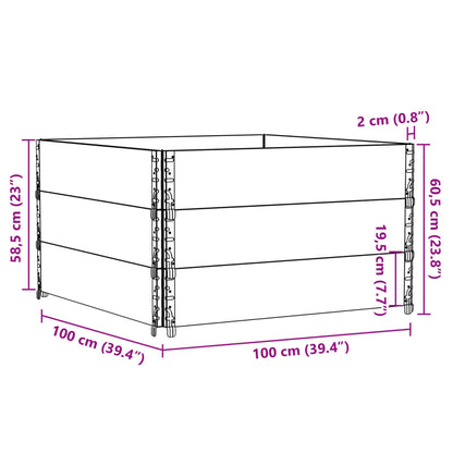 Fioriera da Giardino Marrone 100x100 cm Legno Massello di Pino | homemem39