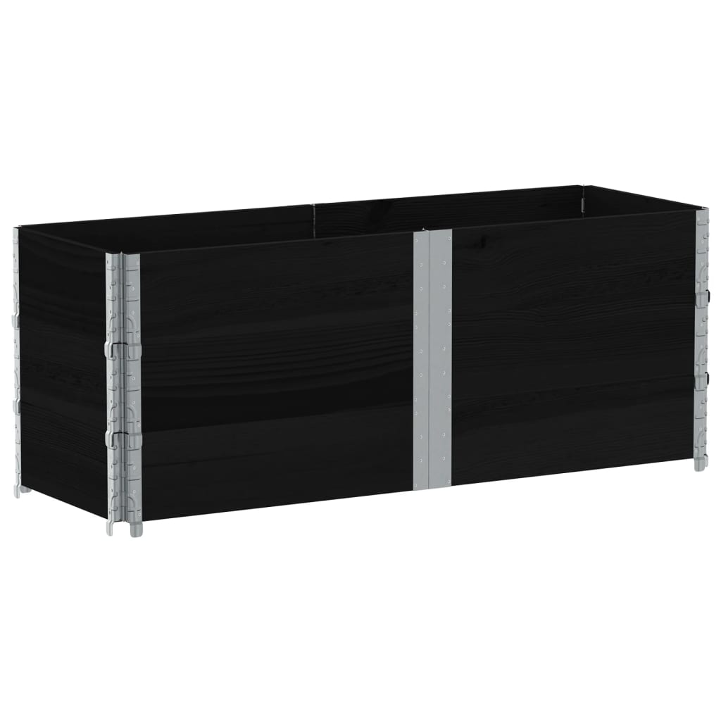 Fioriera da Giardino Nera 150x50 cm in Legno Massello di Pino | homemem39