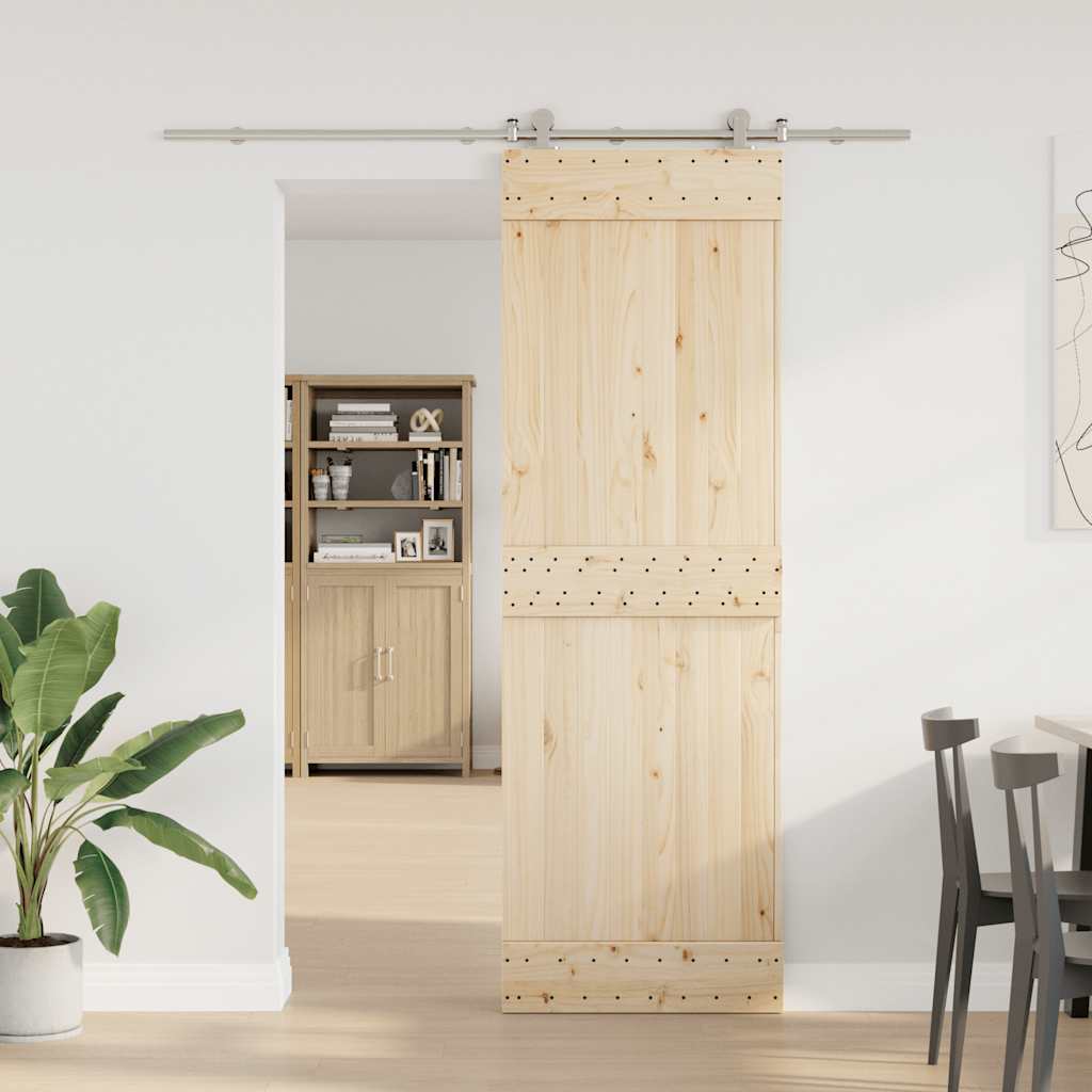 Kit Binari Porta Scorrevole 200 cm Acciaio Inossidabile Argento | homemem39