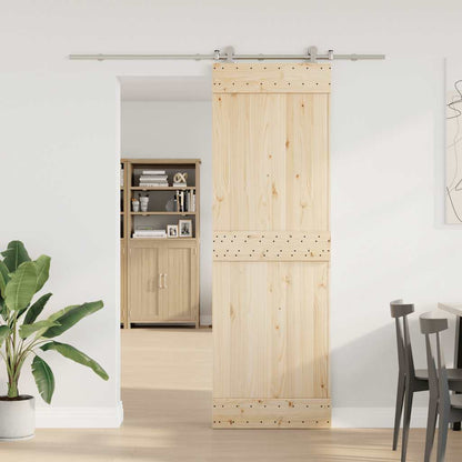 Kit Binari Porta Scorrevole 200 cm Acciaio Inossidabile Argento | homemem39