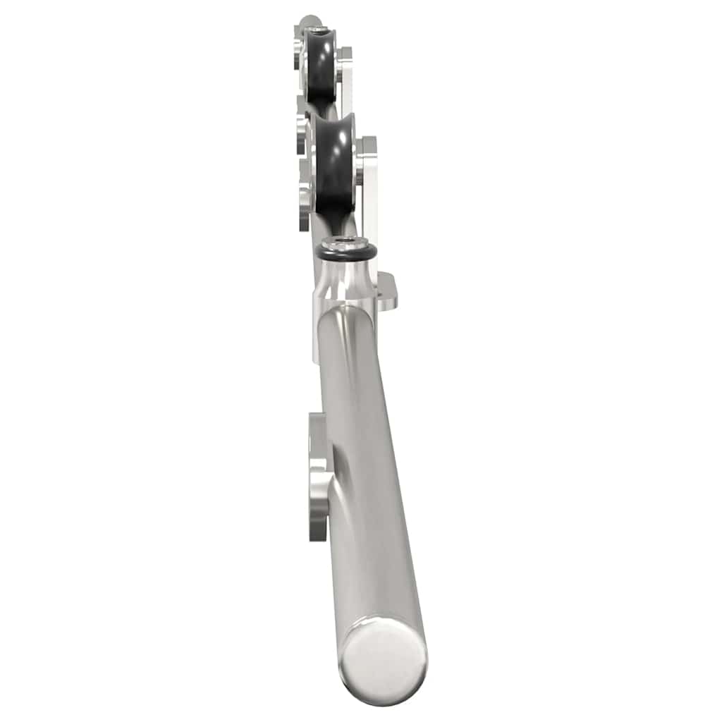 Kit Binari Porta Scorrevole 200 cm Acciaio Inossidabile Argento | homemem39