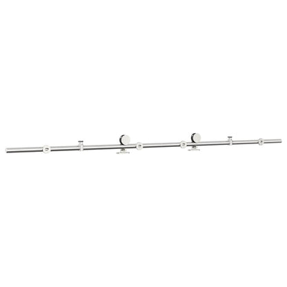 Kit Binari Porta Scorrevole 200 cm Acciaio Inossidabile Argento | homemem39