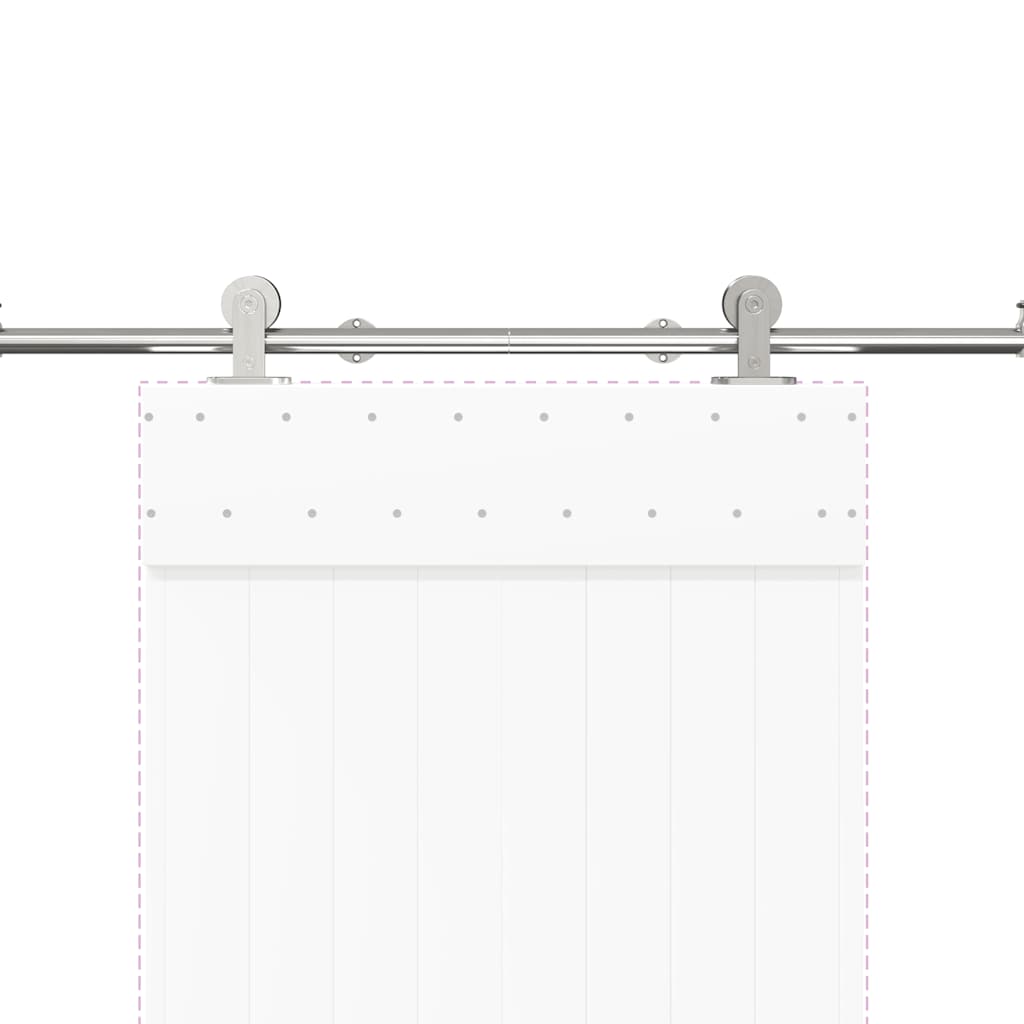 Kit Binari Porta Scorrevole 200 cm Acciaio Inossidabile Argento | homemem39