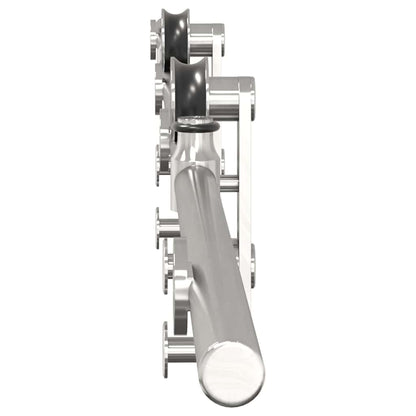Kit Binari Porta Scorrevole 200 cm Acciaio Inossidabile Argento | homemem39